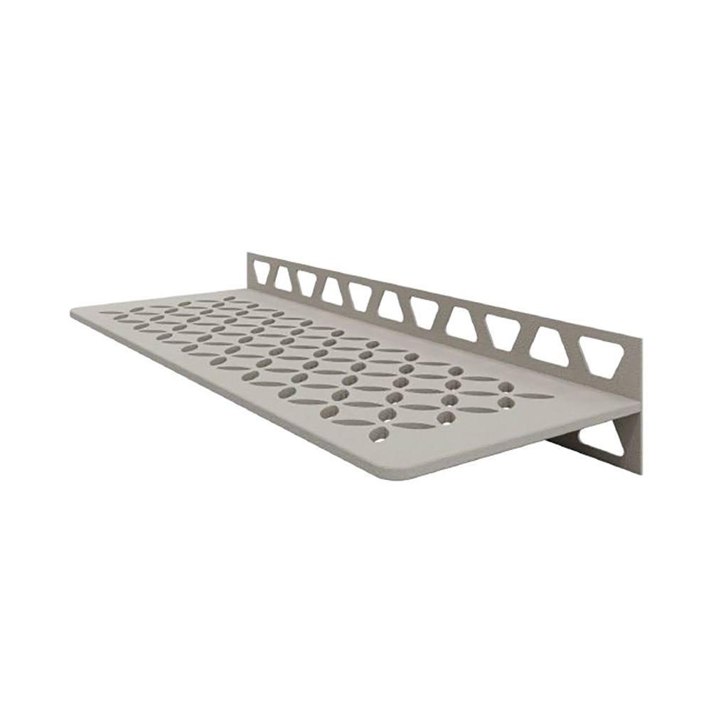 SHELF-W Rectangular Shelf for Tiled Walls, Floral, Greige Tsbg