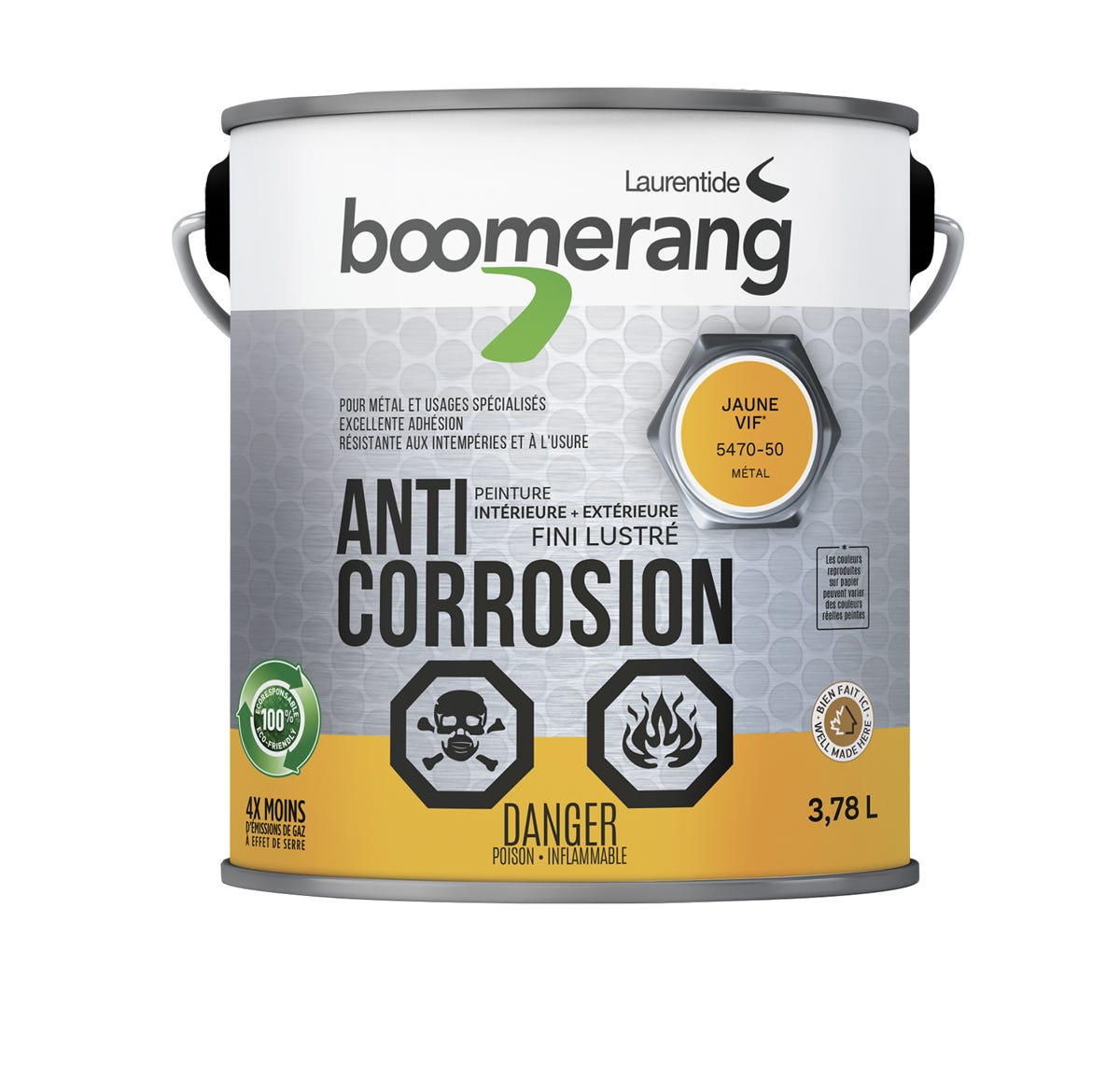 Recycled paint - anti corrosion - 3.78L - bright yellow