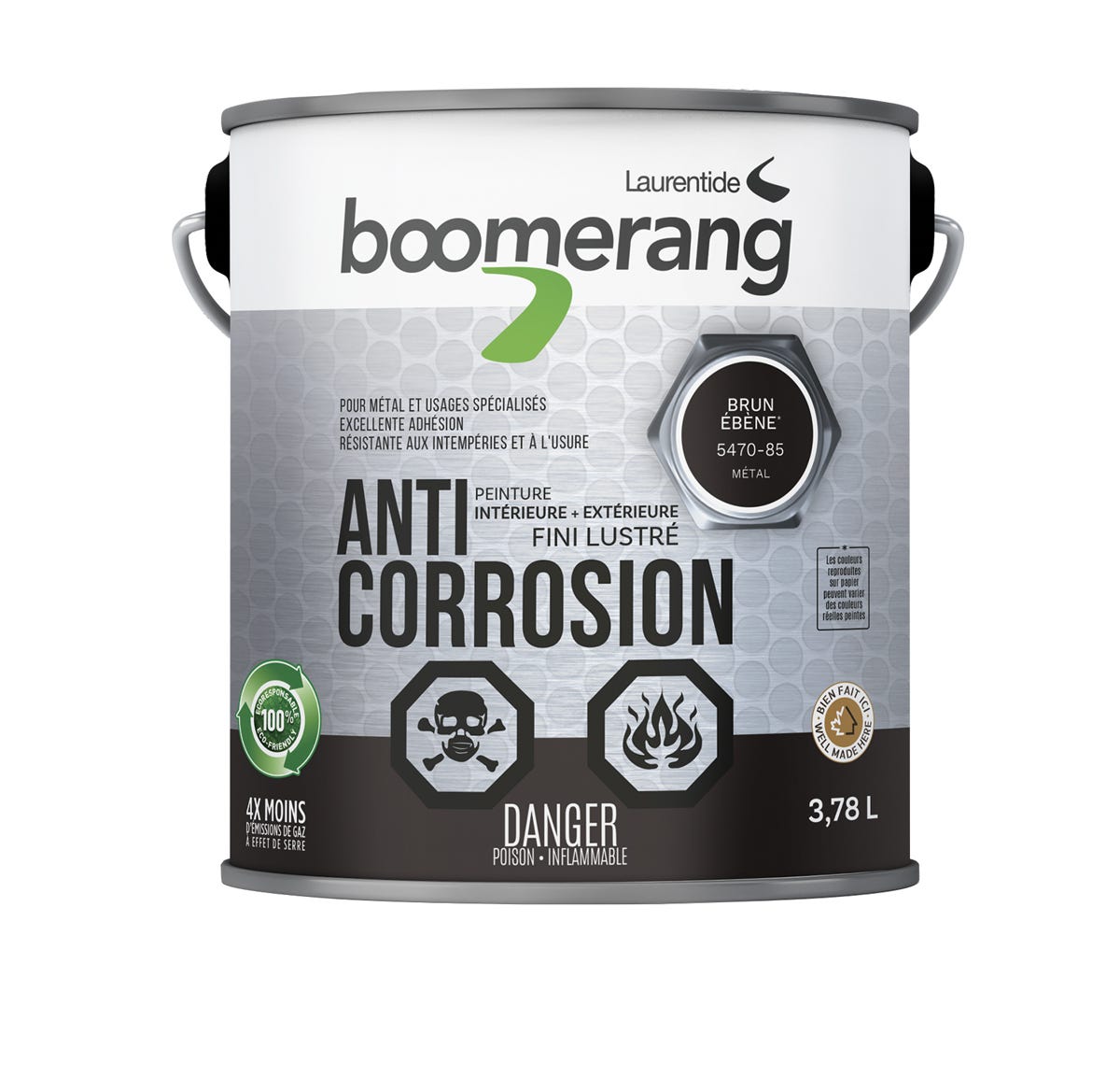 Recycled paint - anti corrosion - 3.78L - ebony brown