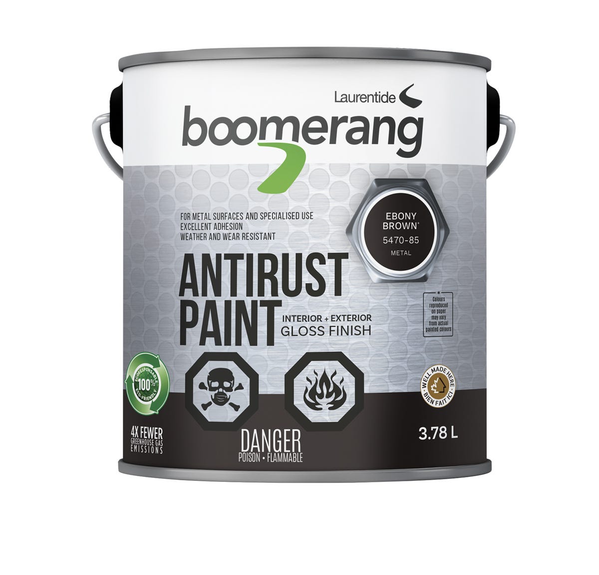 Recycled paint - anti corrosion - 3.78L - ebony brown