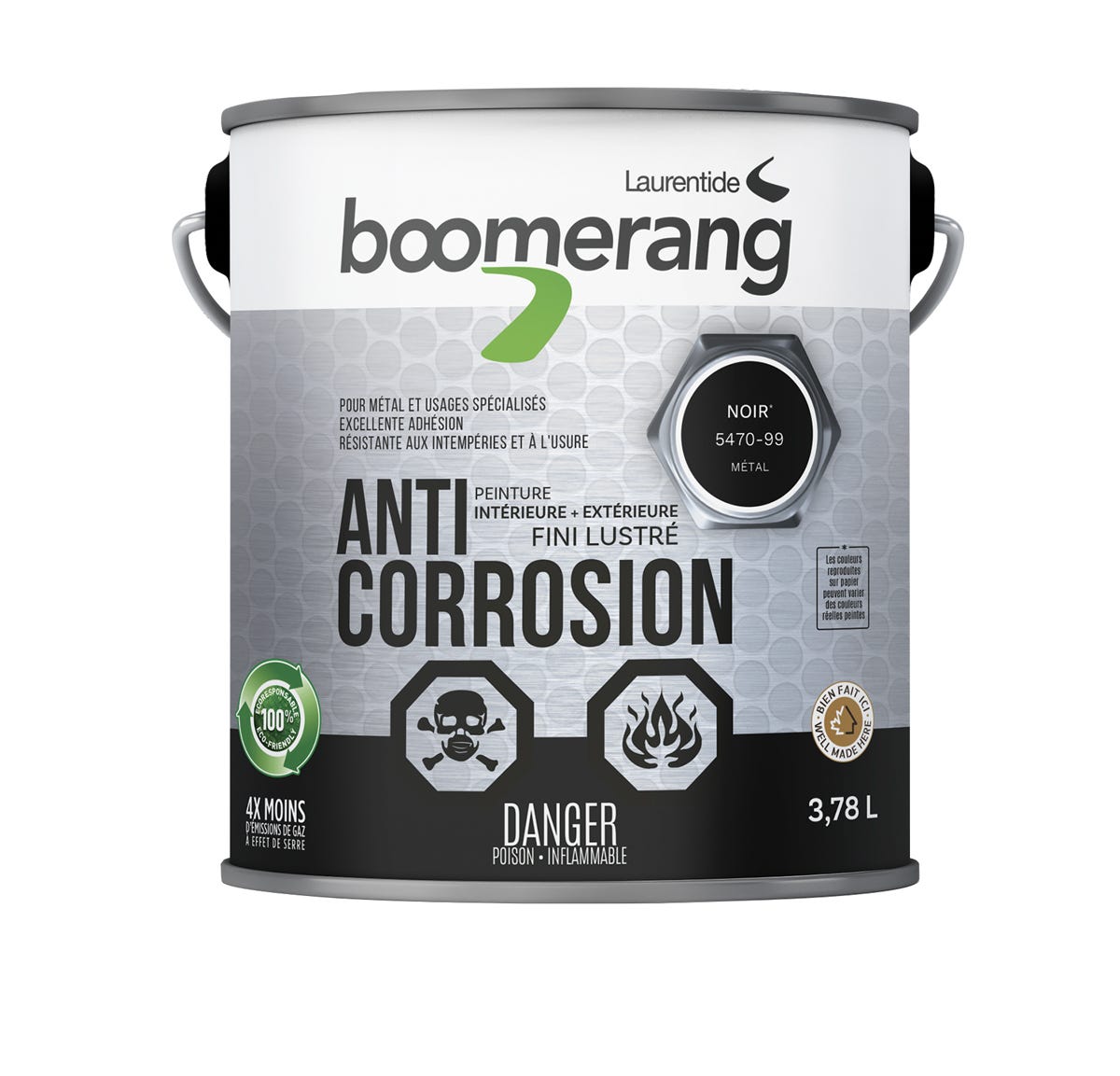 Recycled Paint, Anti Corrosion, 3.78L, Glossy Black