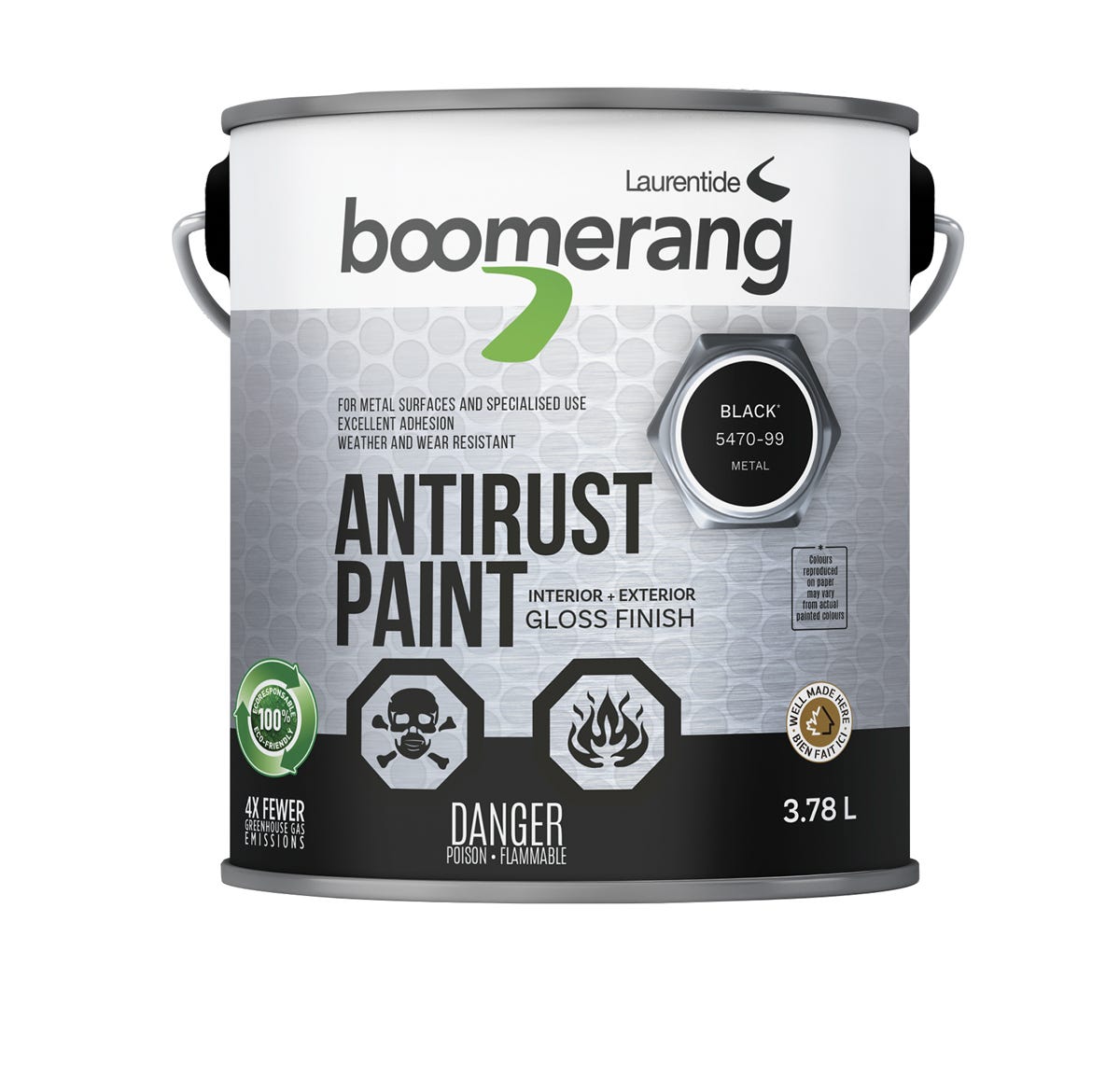 Recycled Paint, Anti Corrosion, 3.78L, Glossy Black