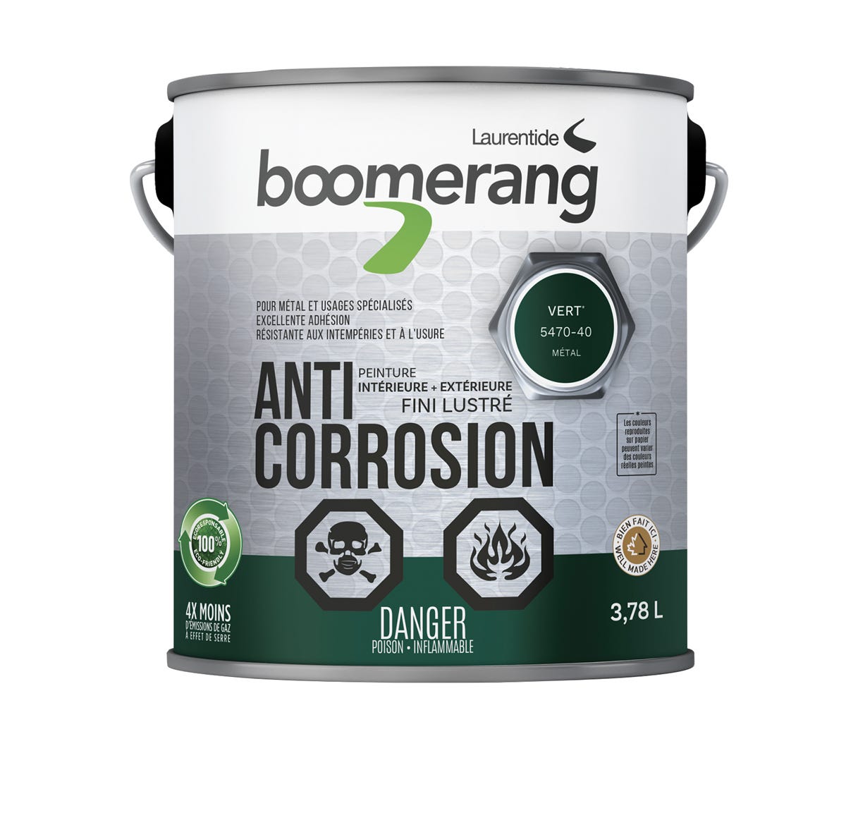Recycled paint - anti corrosion - 3.78L - green