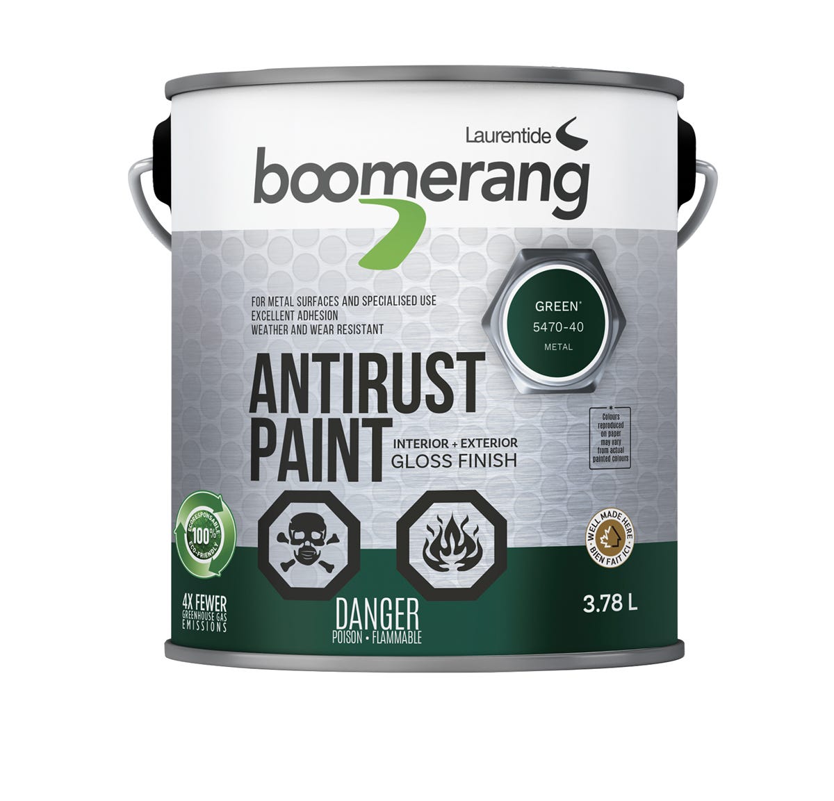 Recycled paint - anti corrosion - 3.78L - green