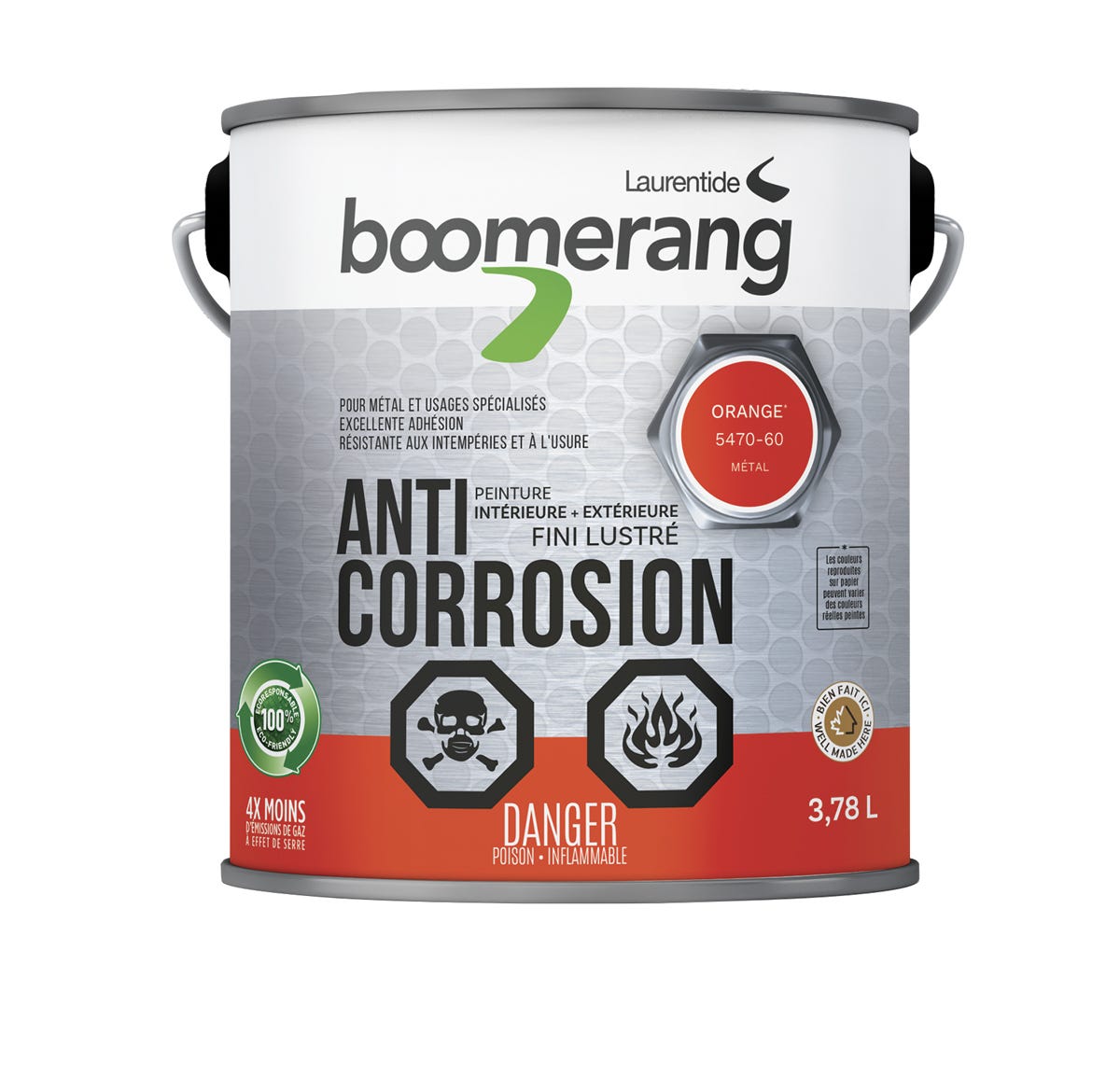 Recycled paint - anti corrosion - 3.78L - orange