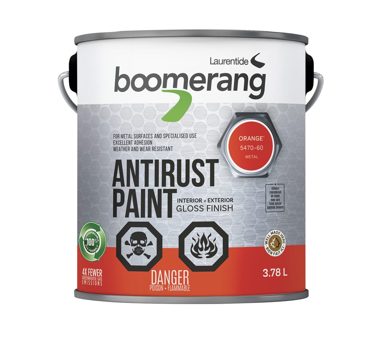 Recycled paint - anti corrosion - 3.78L - orange