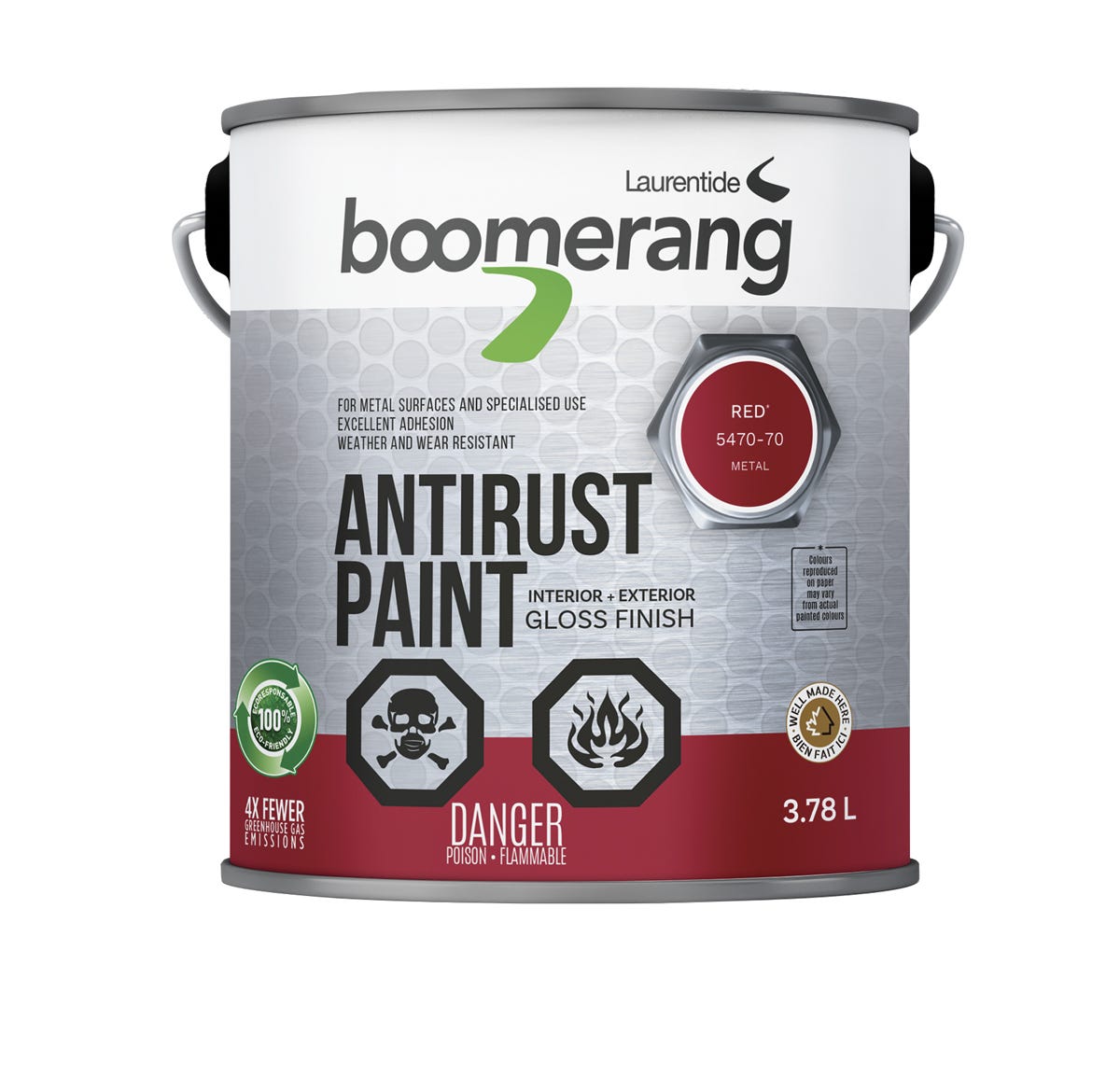 Recycled paint - anti corrosion - 3.78L - red
