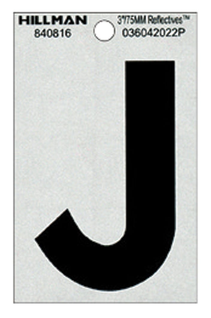 Reflective Mailbox Letter J Mylar