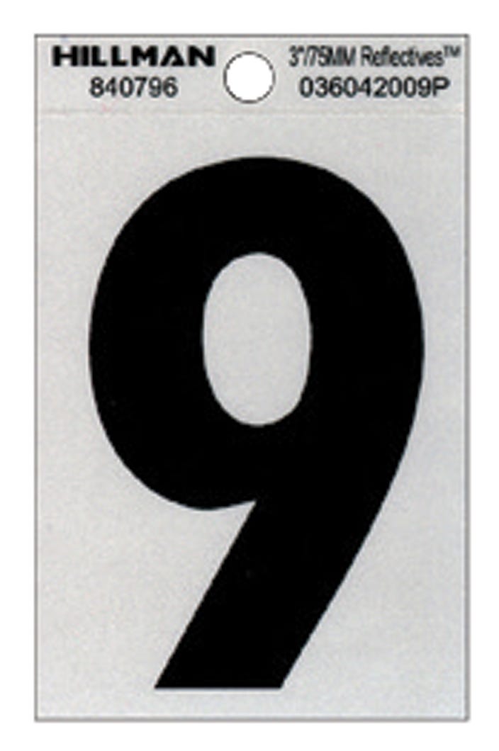 Reflective Mailbox Number 9 Mylar