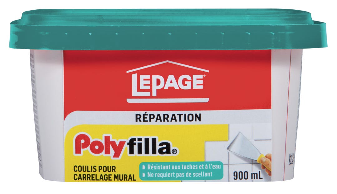 Polyfilla Repair Wall Tile Grout, White, 900ml