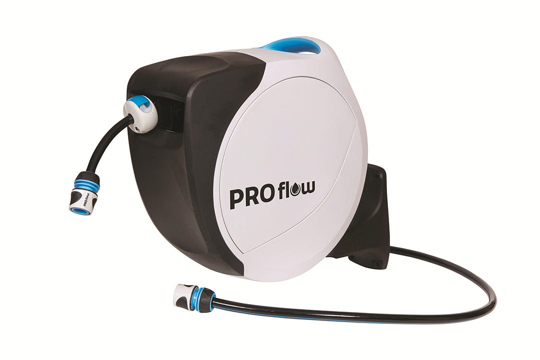 PRO Flow Retractable Wall-Mounted Hose Reel, 99 ft.