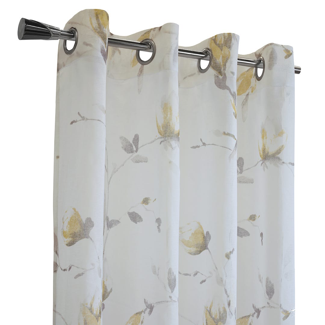 Symphony Semi-Sheer Grommet Curtain Panel, Yellow