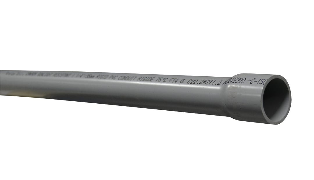 Rigid Conduit Schedule 40 PVC, Non-Metallic, 1 1/4-in. X 10-ft.