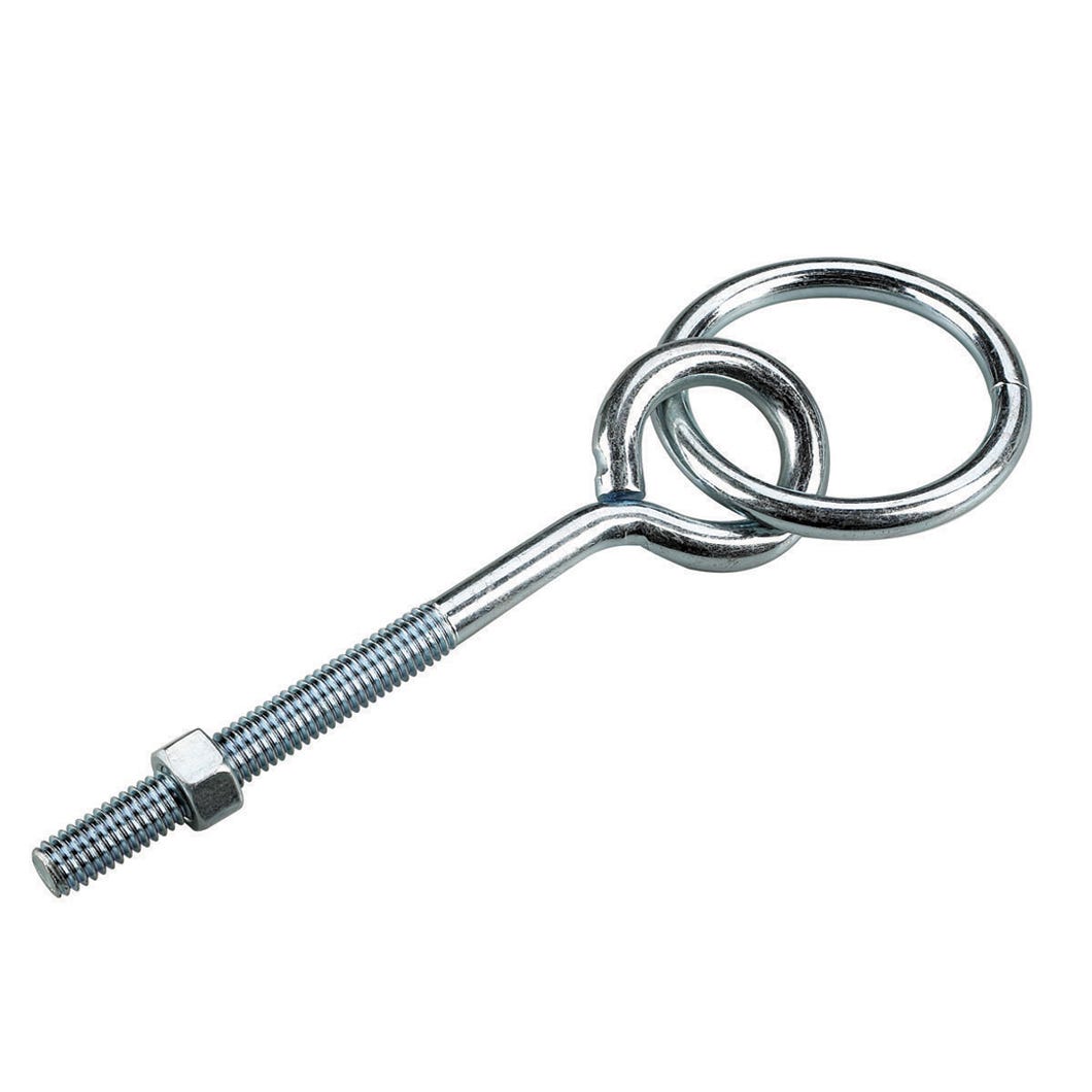 Ring Bolt with Nuts Metal, 6-in.