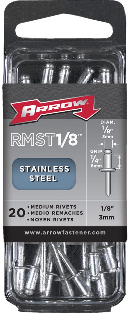 Medium Stainless Steel Rivet, 1/8-in.