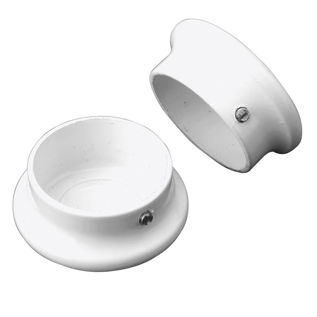 Heavy-Duty Closet Rod End Caps, White