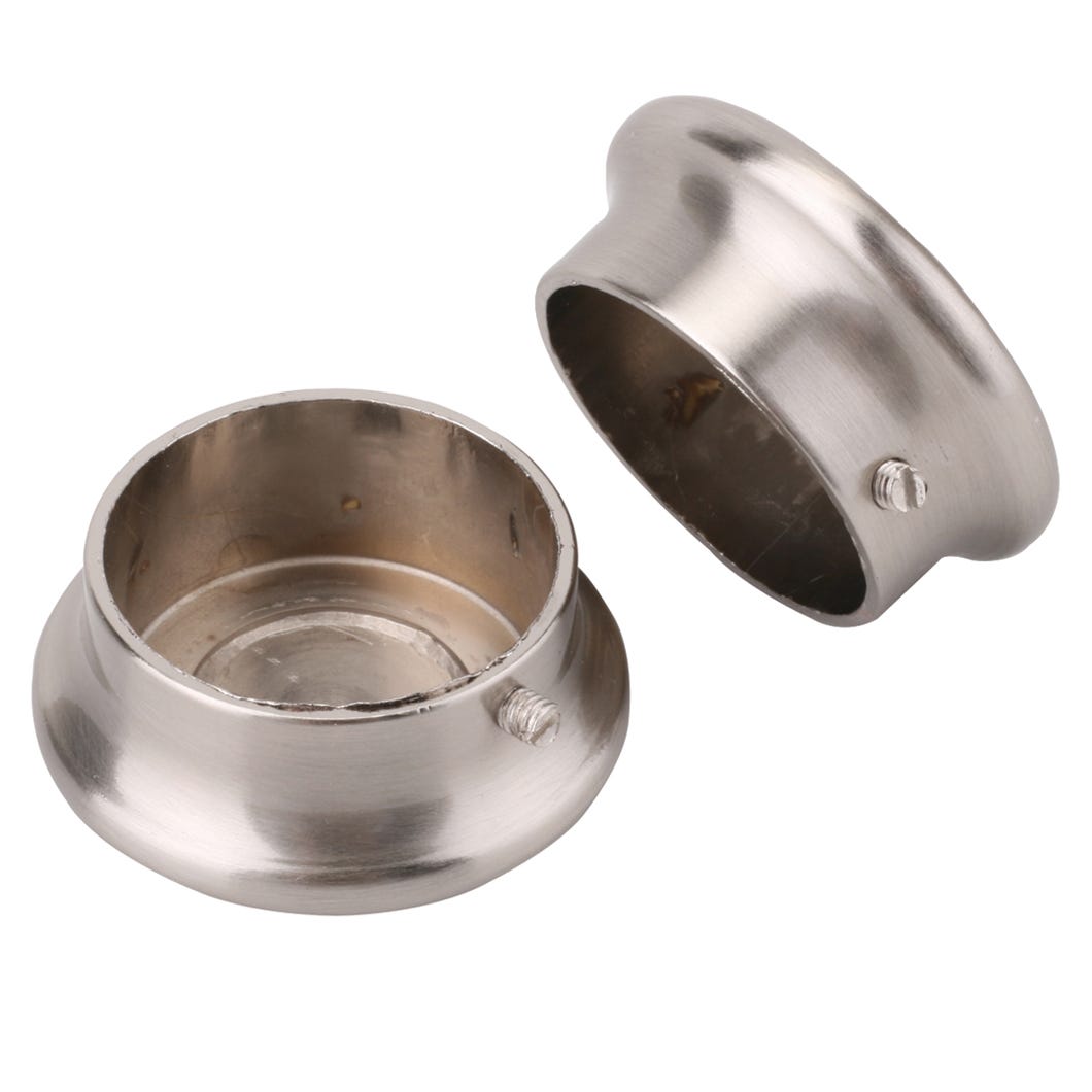 Heavy-Duty Closet Rod End Caps, Brushed Nickel