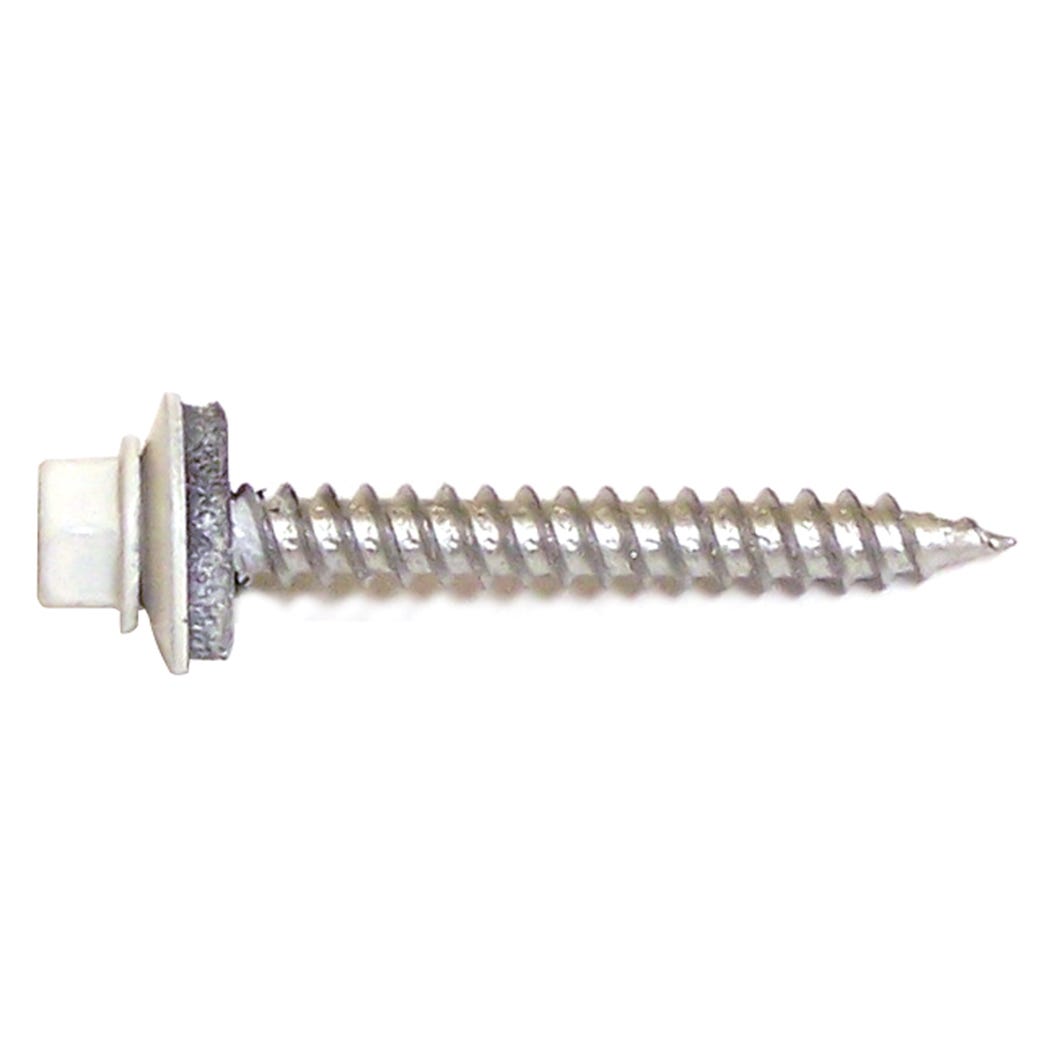 Roof Metal Screw, Hex Head with Steel/Neoprene Washer, #9 X 1-in., 100/Pack