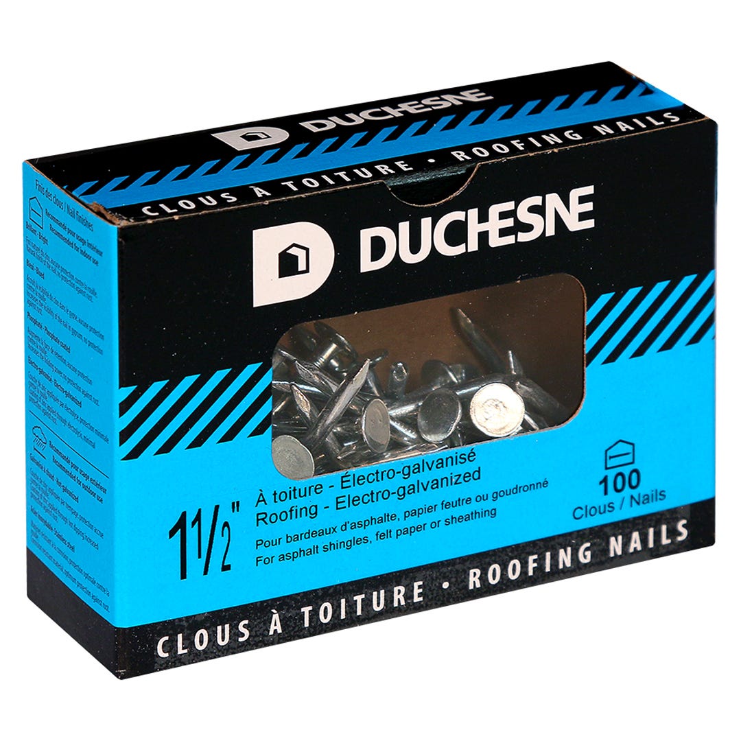 Roofing Nails 10G, 7/16 in. Head Nails, 1-1/2 in., 100/Box