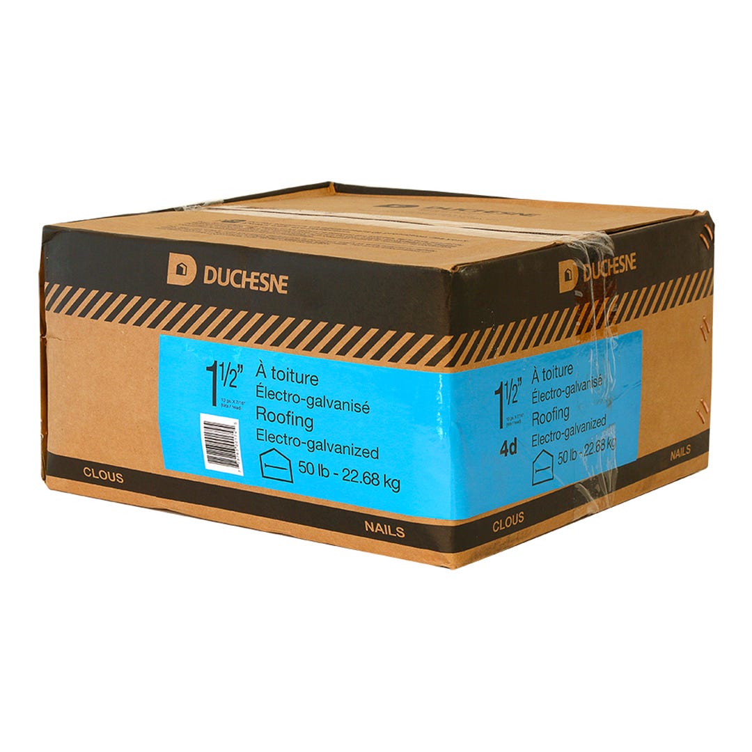 Roofing Nails 10G, 7/16 in. Head Nails, 1-1/2 in., 50 Lbs/Box