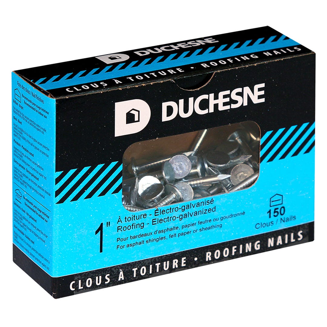Roofing Nails 10G, 7/16 in. Head Nails, 1 in., 150/Box