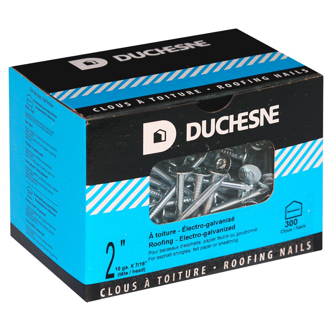 Roofing Nails 10G, 7/16 in. Head Nails, 2 in., 300/Box