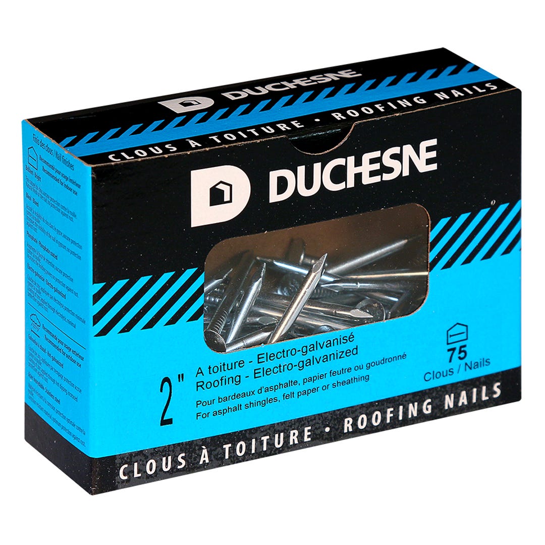 Roofing Nails 10G, 7/16 in. Head Nails, 2 in., 75/Box