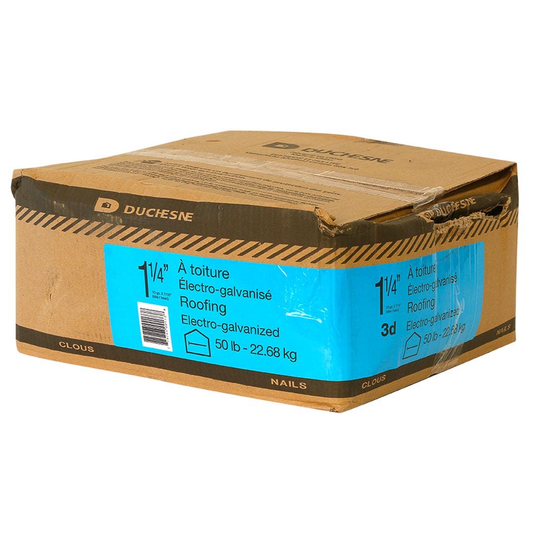 Roofing Nails, 7/16 in. Head Nails, 1-1/4 in., 50 Lbs/Box