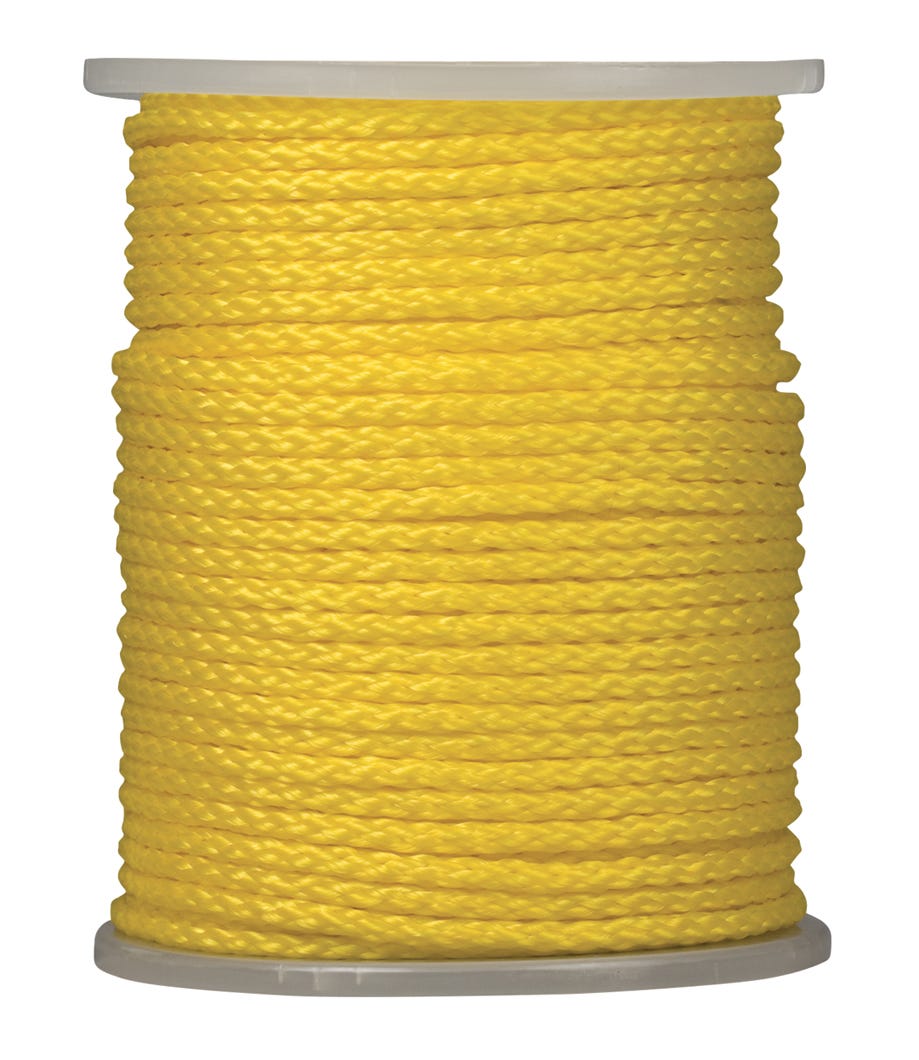Rope 3 Strand Twisted Polypropylene, Yellow, 3/8-in. X 100-ft.