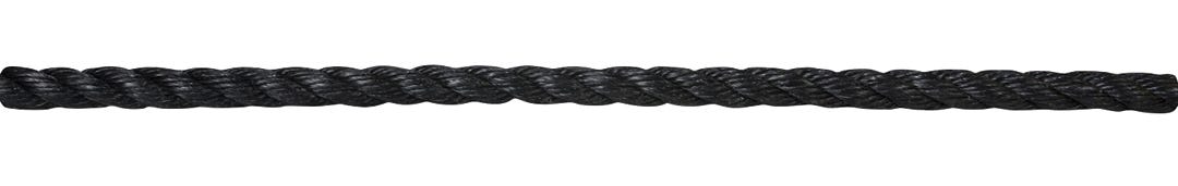 Rope 3 Strand Twisted Polypropylene, Black, 1/2 in. X 50 ft.