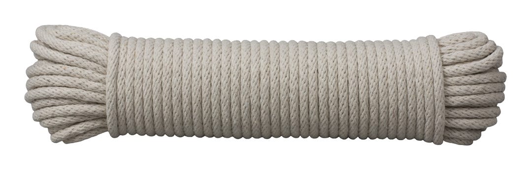 Rope Cotton Braided Sash, White, 7/32 in. X 100 ft.