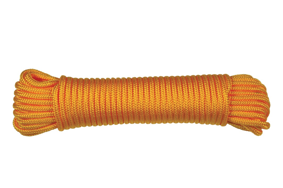 Rope Polyester Diamond Braided, Orange, 5/32-in. X 45-ft.