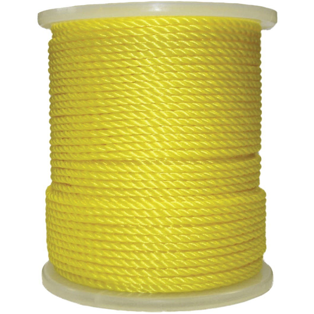 Rope polypropylene twisted, Yellow, 5/8 in. X 200 ft.