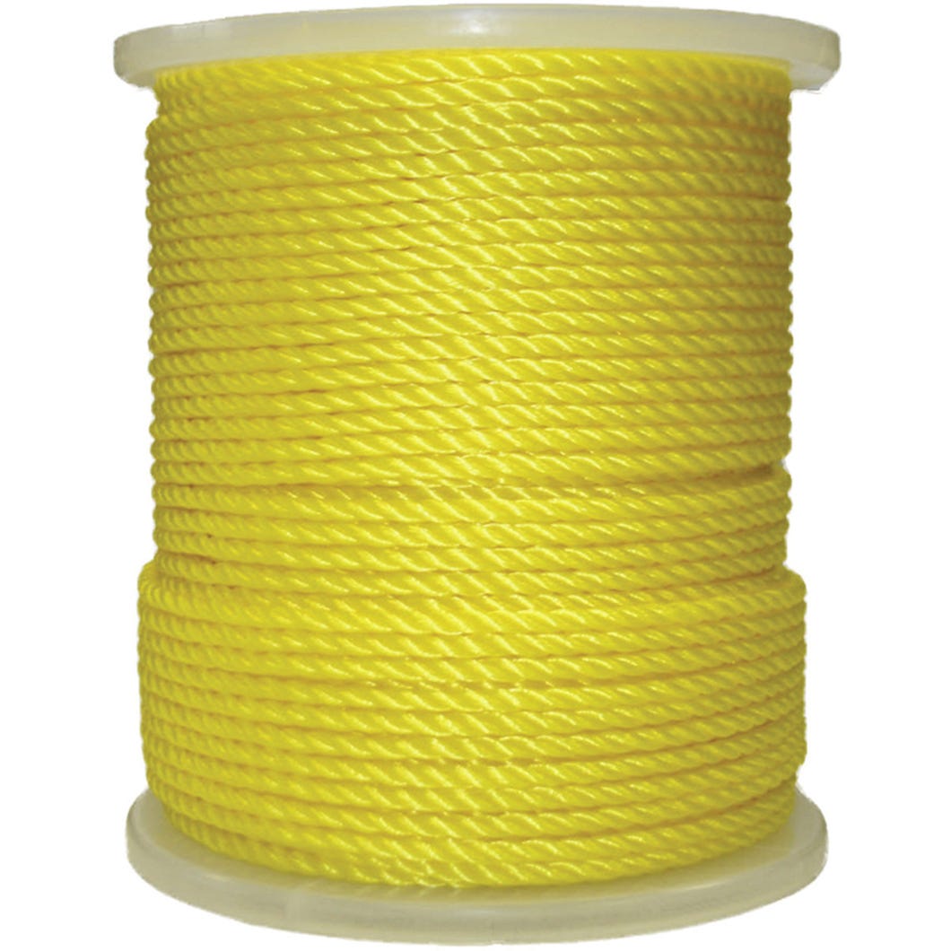 Rope polypropylene twisted, Yellow, 1/2 in. X 335 ft.