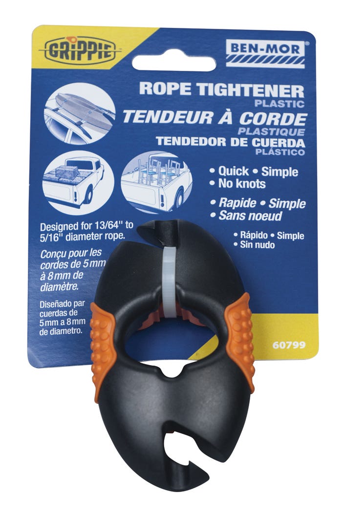 Rope tightener plastic, Black and Orange,