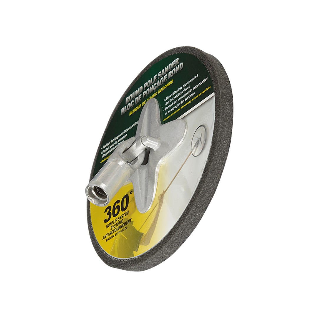 Round pole sander with velcro backing, 9 in.