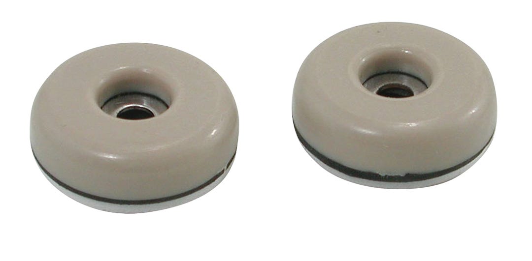 Round Slide-Glide with Screw, Plastic/Metal