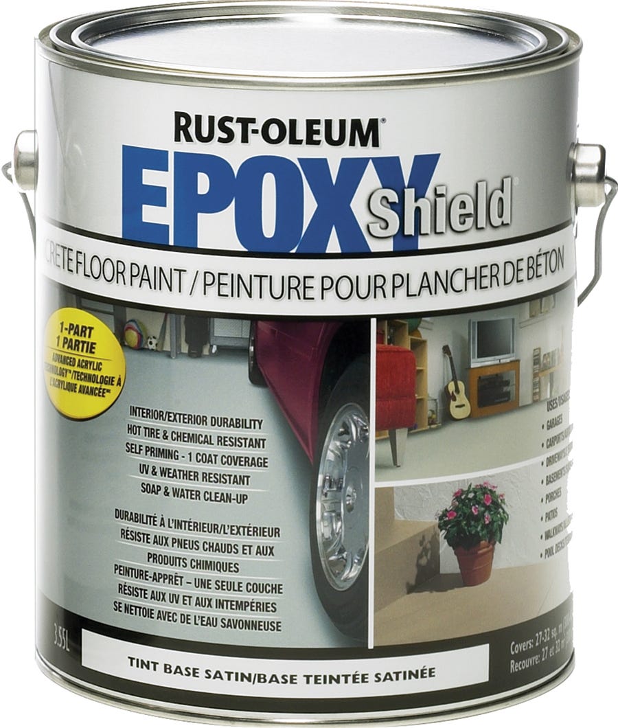 Rust-Oleum 1-Step Concrete Floor Paint, Acrylic, Satin, 3.55 L
