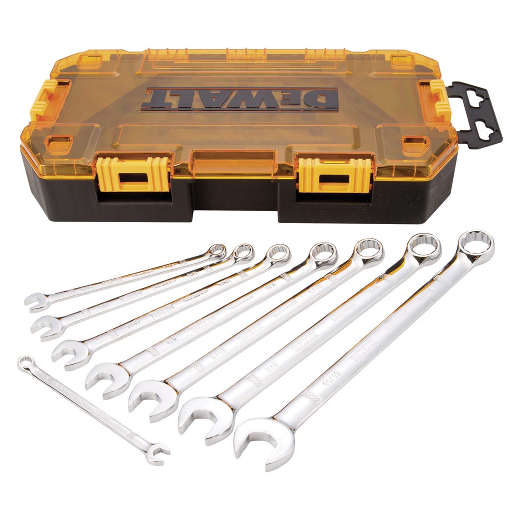 Sae combination wrench set with tough box