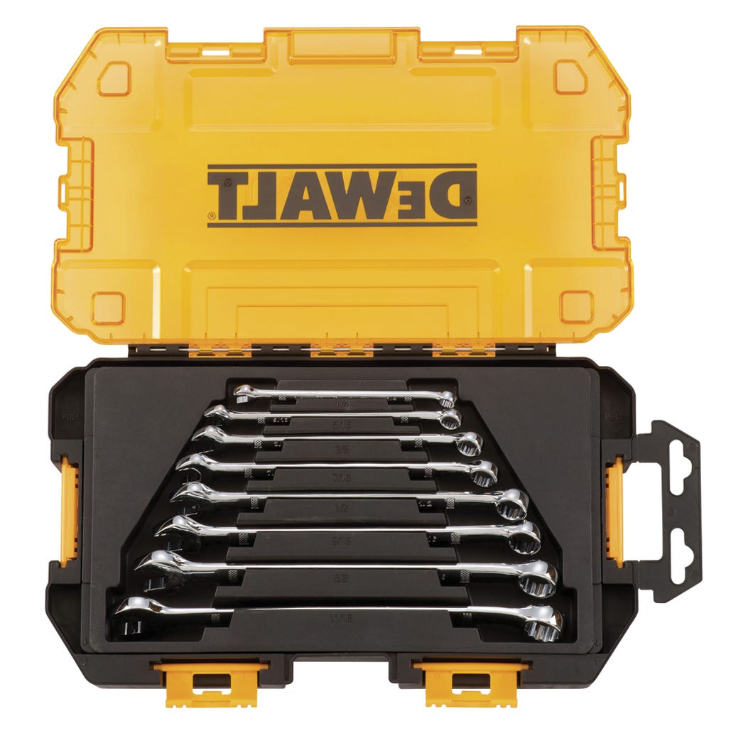 Sae combination wrench set with tough box