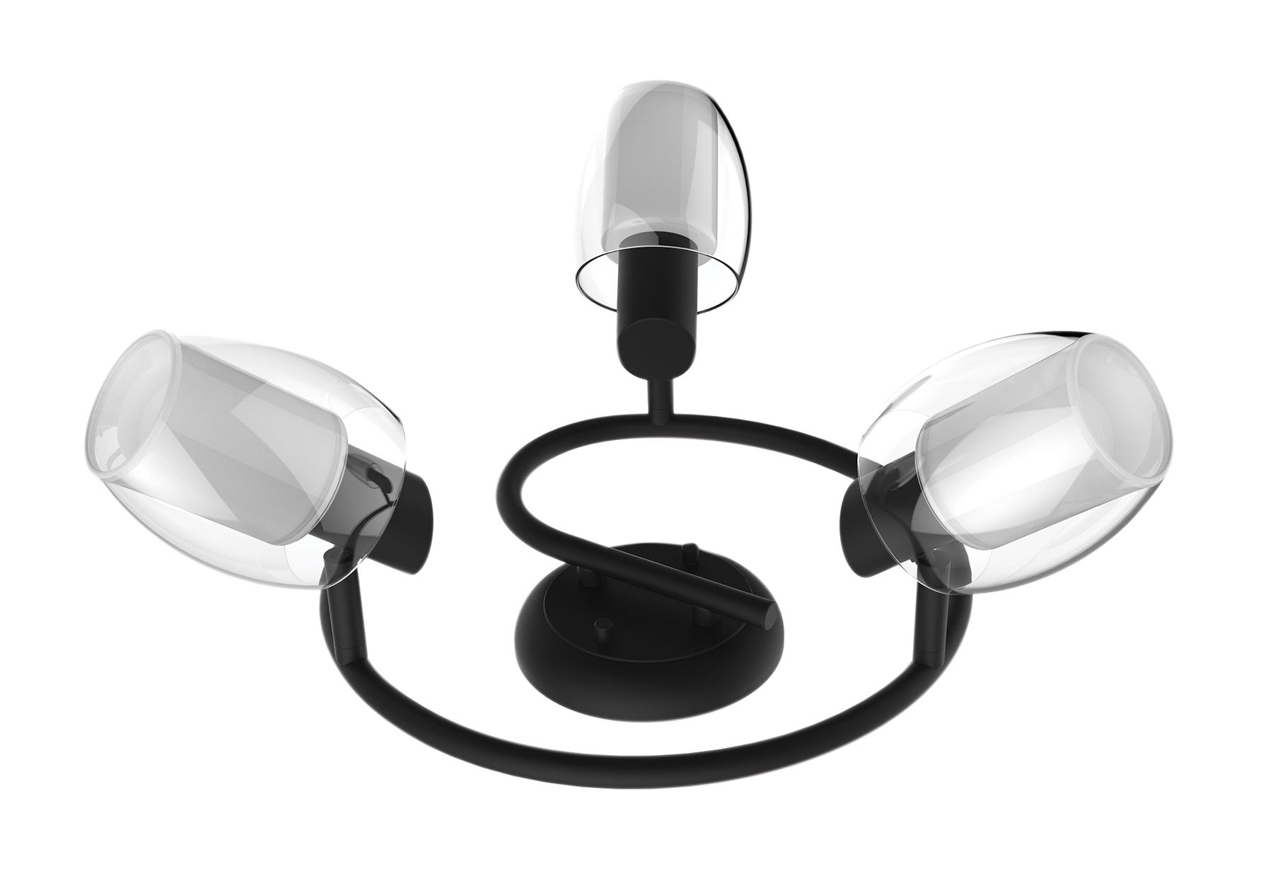SALEM Flushmount 3 Heads, Black
