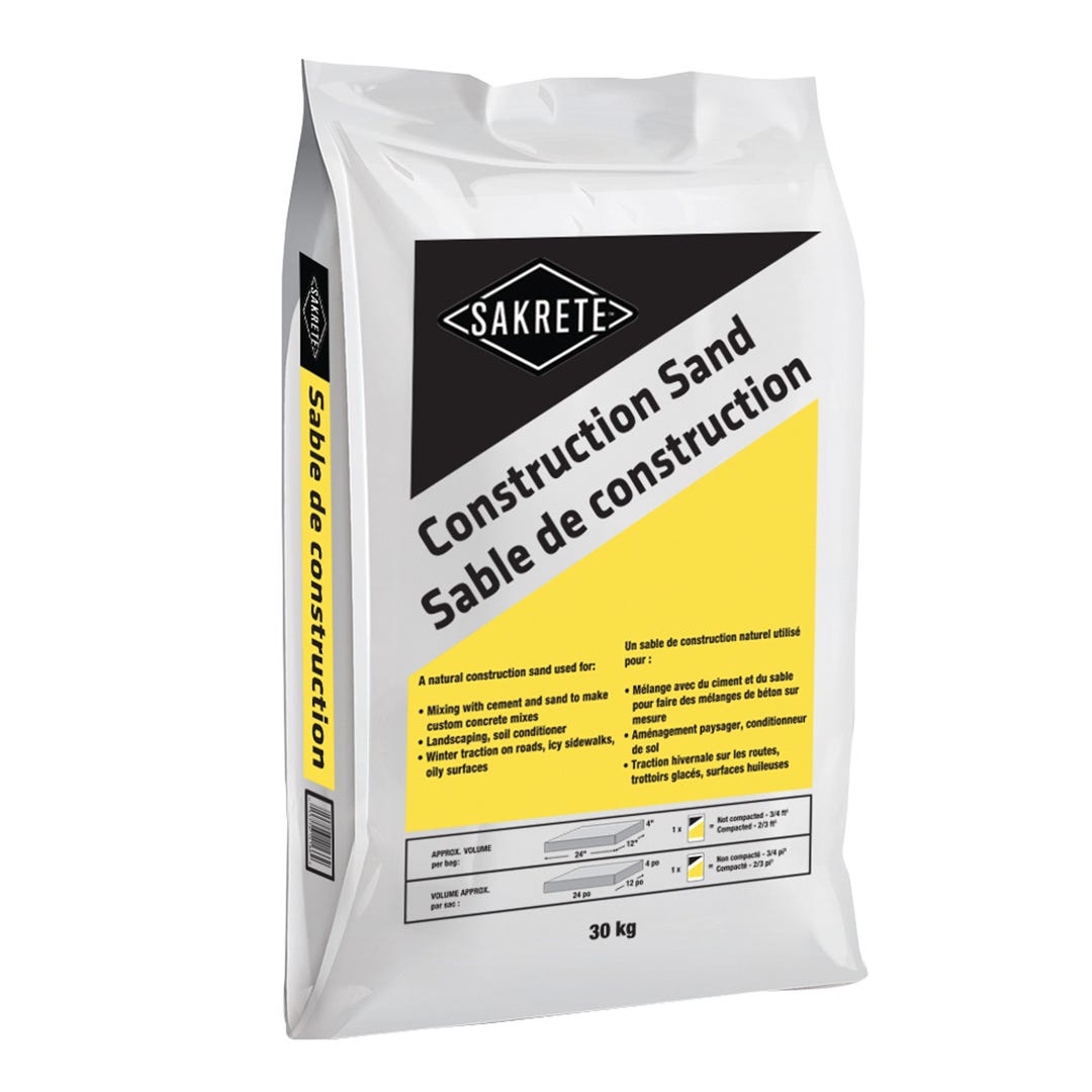 Wet construction sand, unscreened, 30 kg