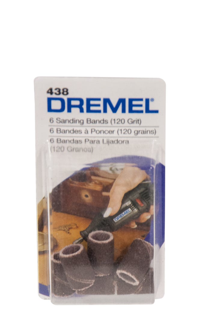 Dremel 438 Sanding Band, 120 grit, 1/4", 6/pk