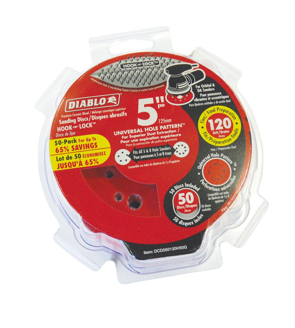 Sanding Discs, 5 in., 120 grit, 50/Pack