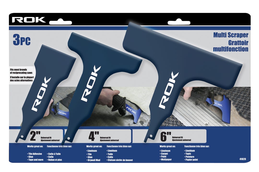 Scraper blade set for reciprocating saw