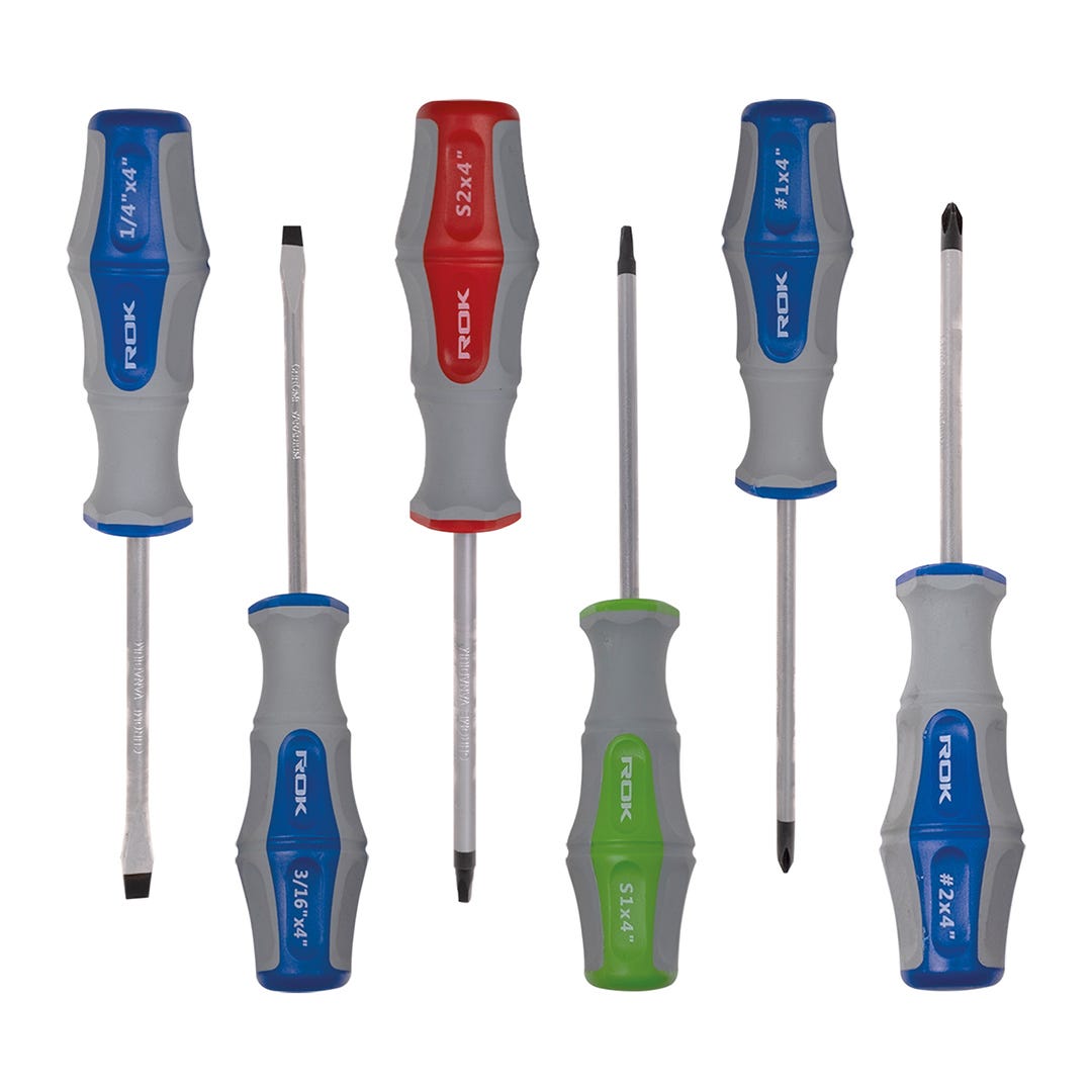 Screwdriver Set, 6 Pieces, Magnetic Tip