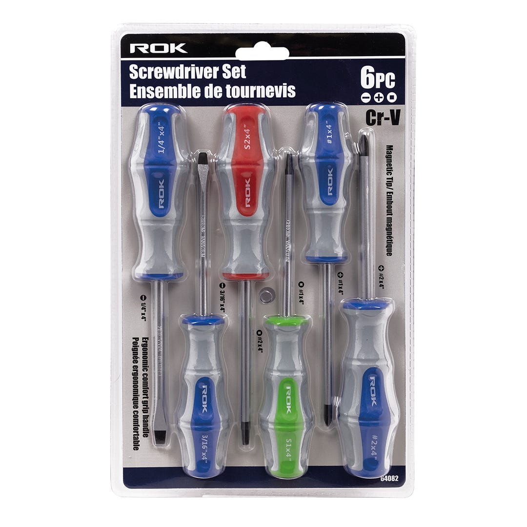 Screwdriver Set, 6 Pieces, Magnetic Tip