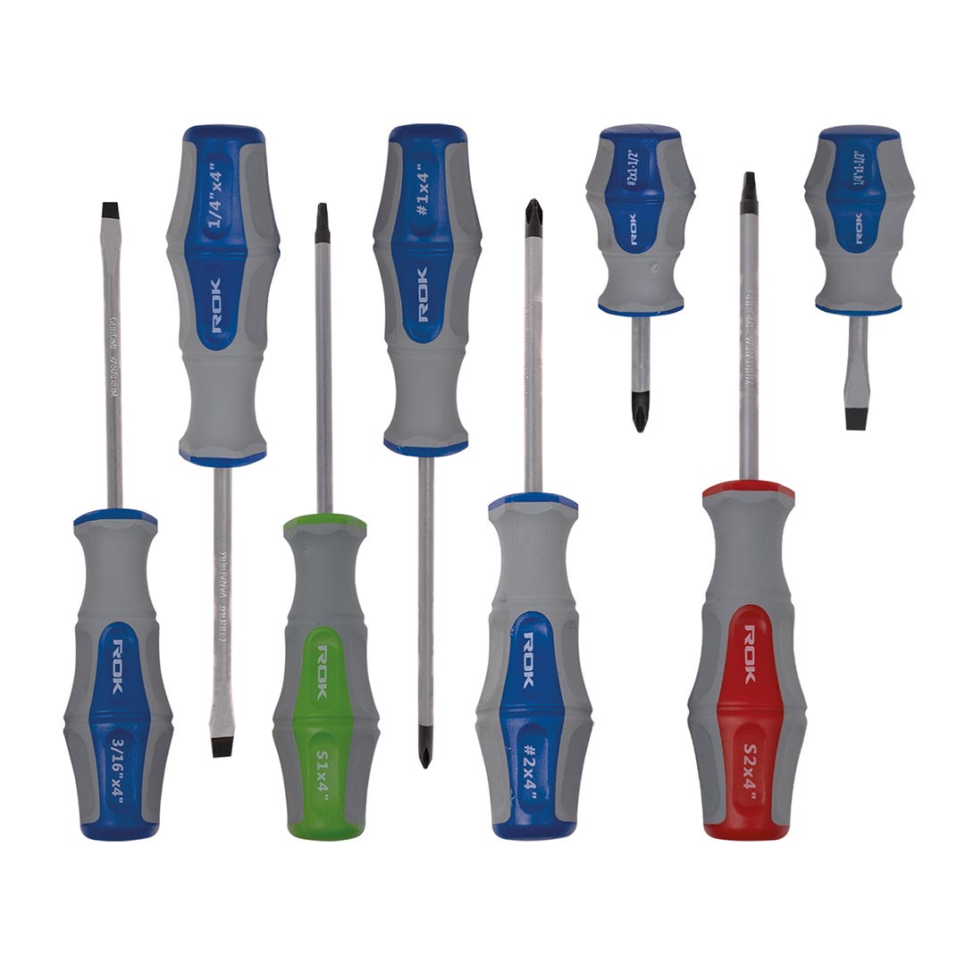 Screwdriver Set, 8 Pieces, Magnetic Tip