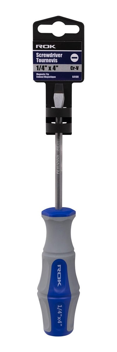 Screwdriver Slot, Magnetic Tip, 1/4-in. X 4-in.