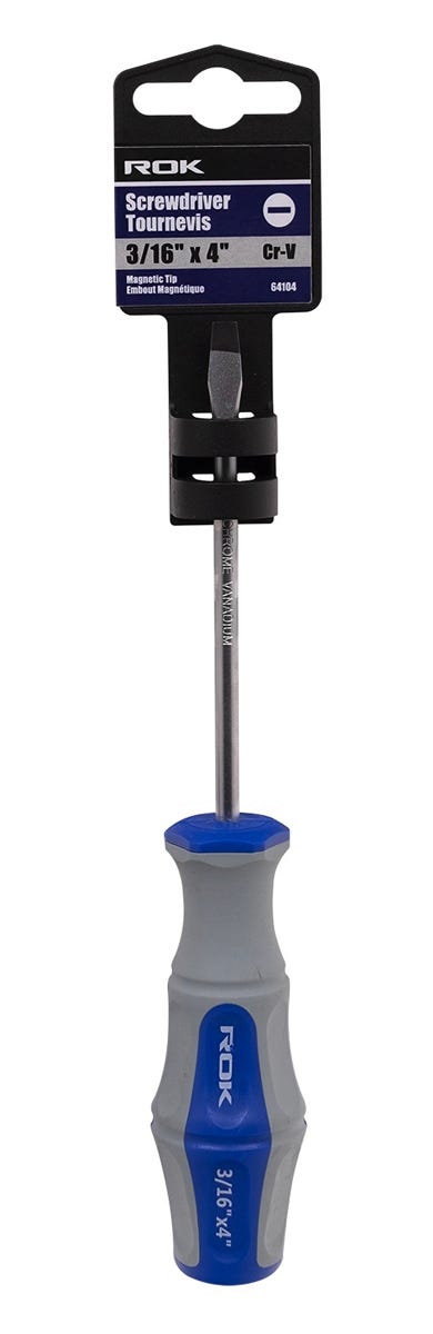 Screwdriver Slot, Magnetic Tip, 3/16-in. X 4-in.